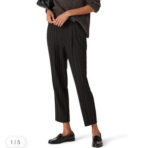Vince Black & Brown Pinstripe Wool Blend Pull On Trouser